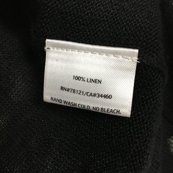 Eileen Fisher Black Linen Short Sleeve Cardigan - Picture 6 of 6